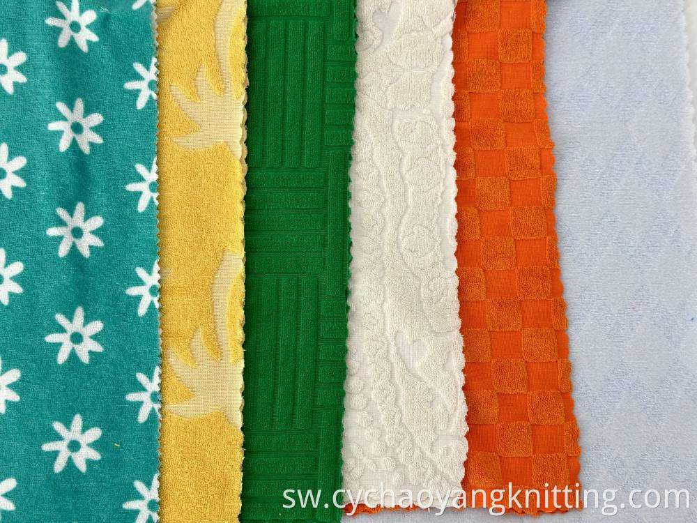 Elastic premium jacquard terry cloth